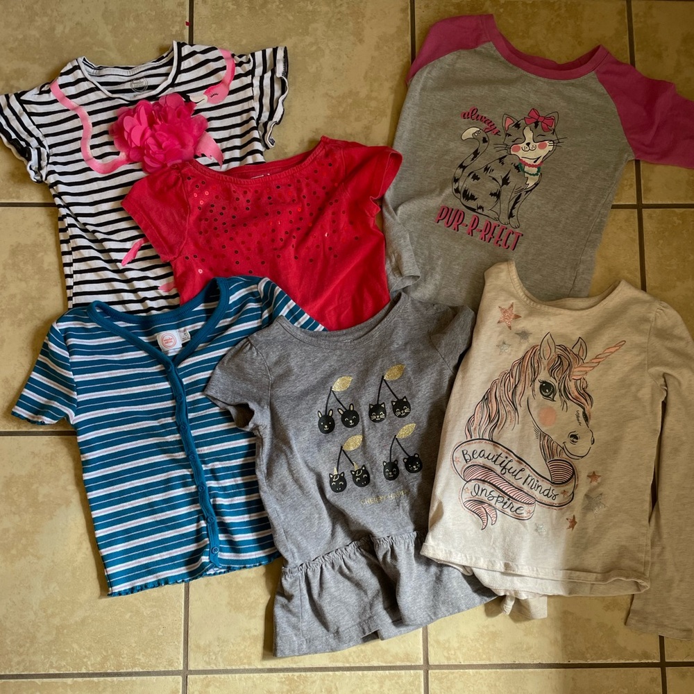 Lot of six little girls tops